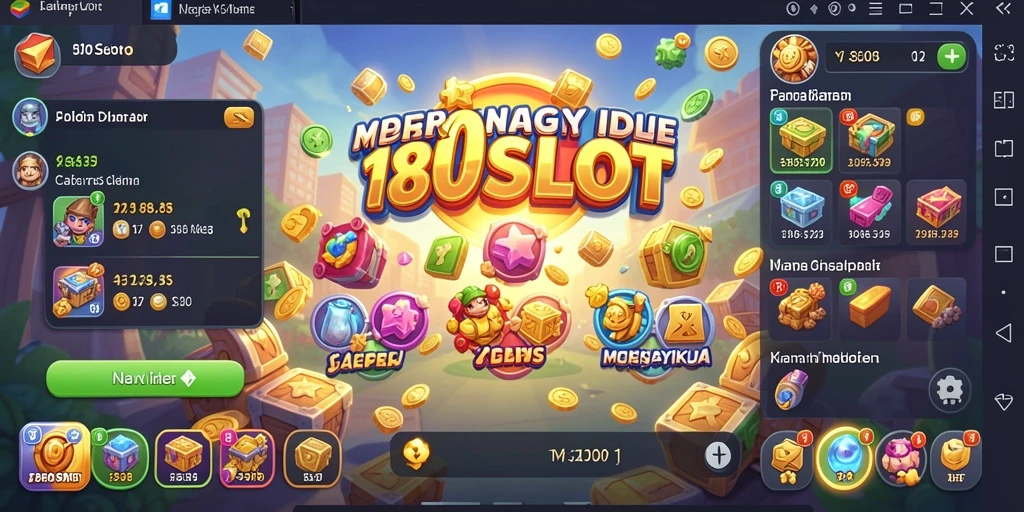 Tampilan gameplay 180SLOT yang menghibur dan penuh warna.