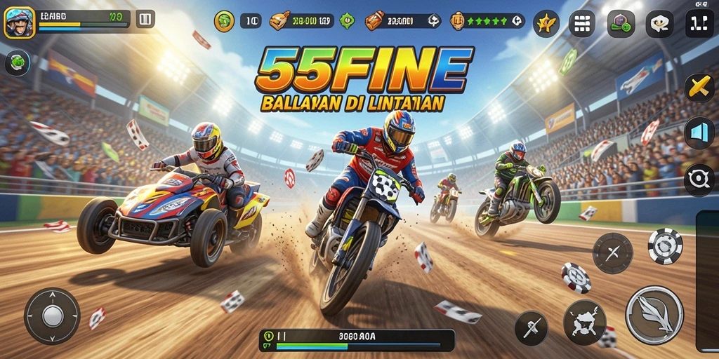 Tampilan gameplay Racing yang mendebarkan di 55FIVE.