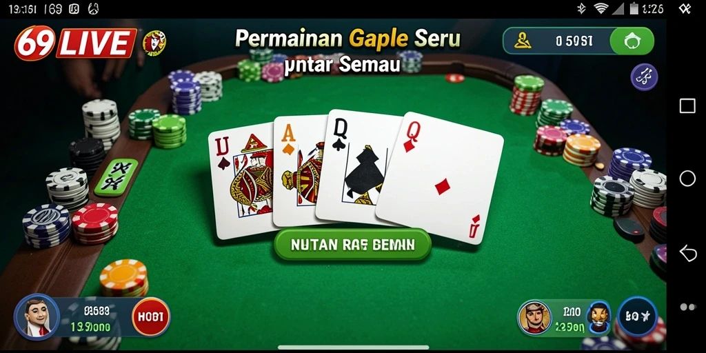 Gameplay Gaple yang seru dan interaktif di 69LIVE.