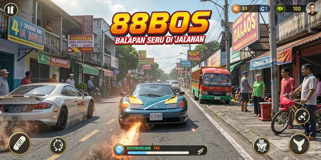Tampilan gameplay balap yang intens dan penuh aksi.