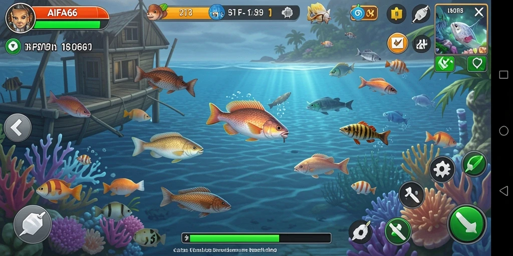 Tampilan gameplay AIFA66 yang mendebarkan saat menangkap ikan di laut.