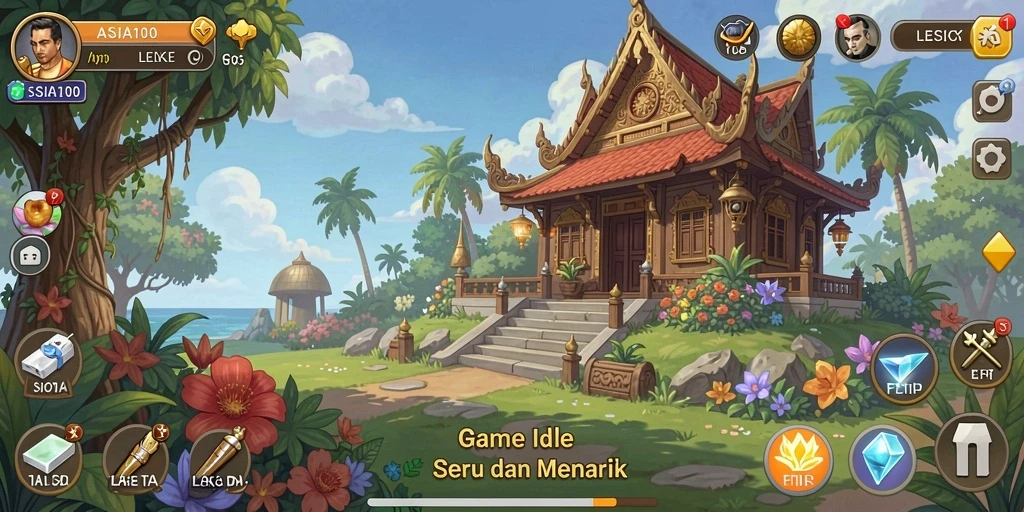 ASIA100 menampilkan gameplay Idle yang seru dan menarik.