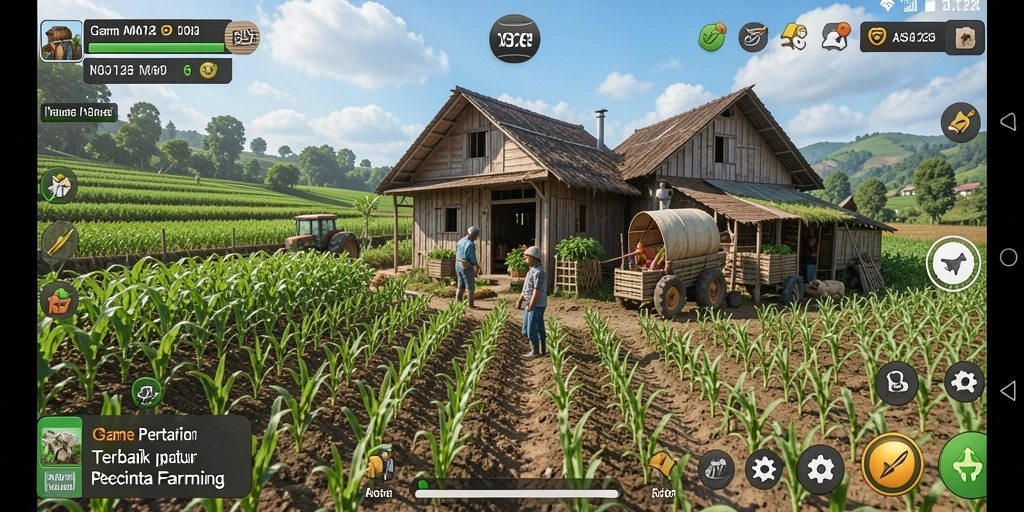 Tampilan gameplay ASIA128 dengan lahan pertanian yang hijau dan subur.