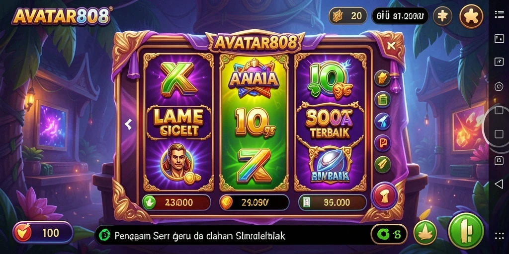 Screenshot gameplay AVATAR808 menampilkan suasana permainan Slot yang menyenangkan.