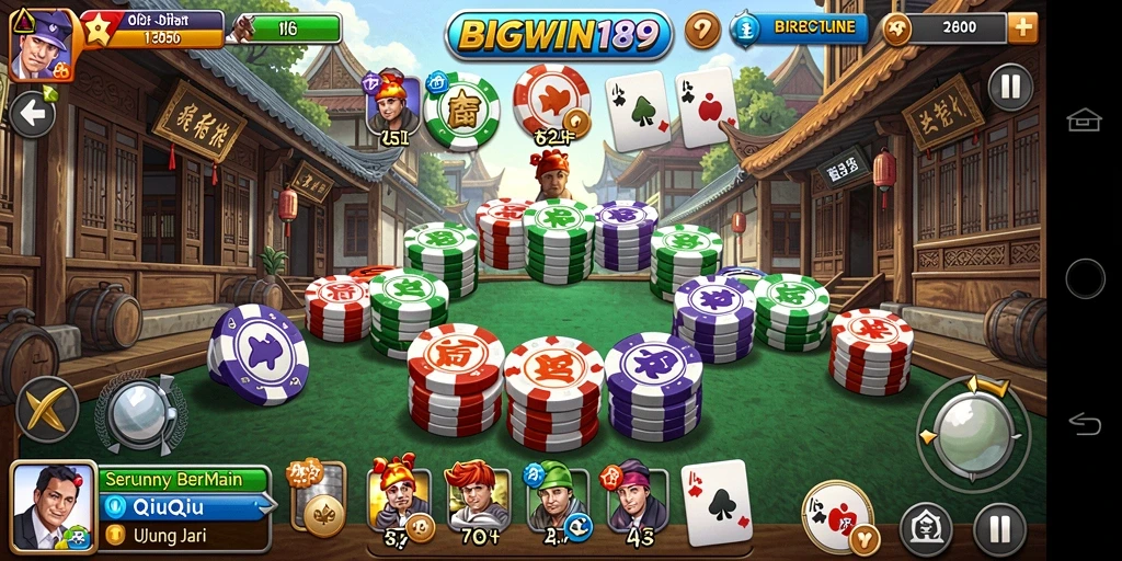 Screenshot gameplay BIGWIN189 dengan aksi seru QiuQiu.