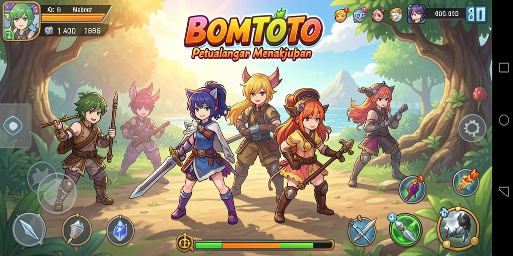 Tampilan menarik dari gameplay BOMTOTO yang penuh warna.