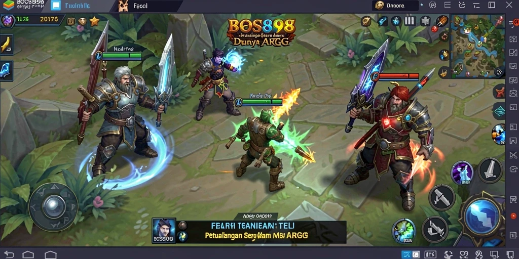 Tampilan aksi mendebarkan dalam gameplay ARPG BOS898.