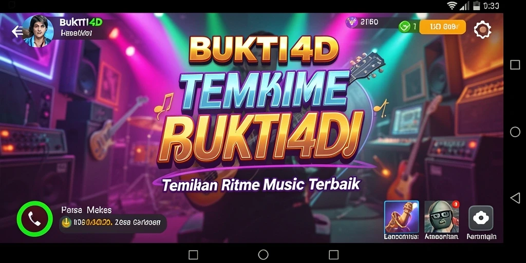Tampilan screenshot gameplay BUKTI4D menunjukkan pengguna bernyanyi dengan antusias.