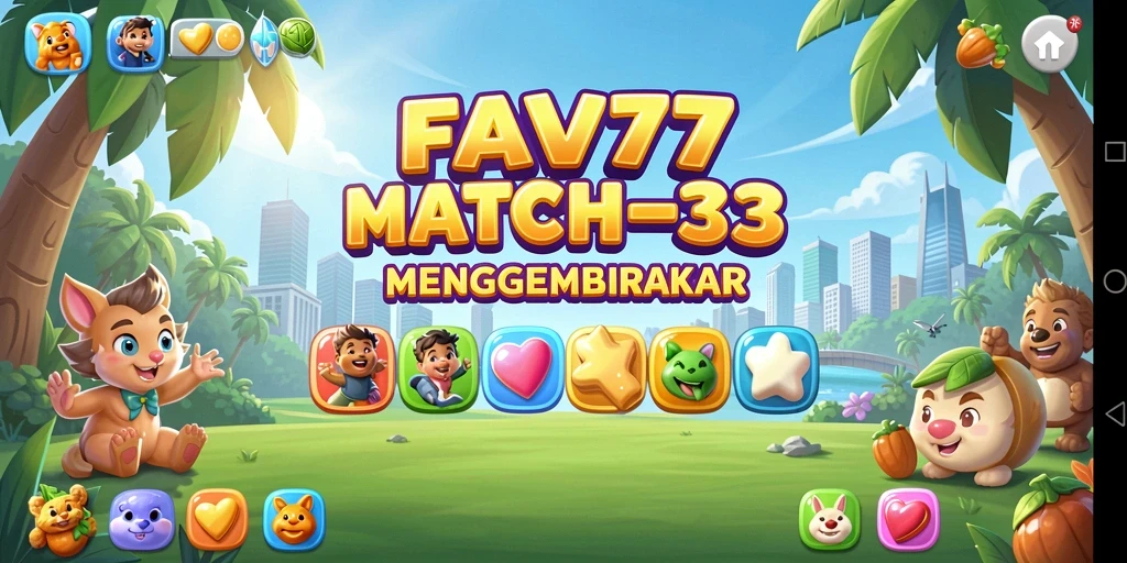 Screenshot FAV77 menampilkan gameplay Match-3 yang menarik.