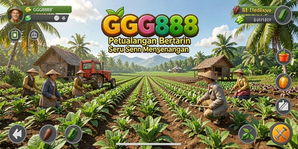 Tampilan menarik dari gameplay bertani di GGG888.