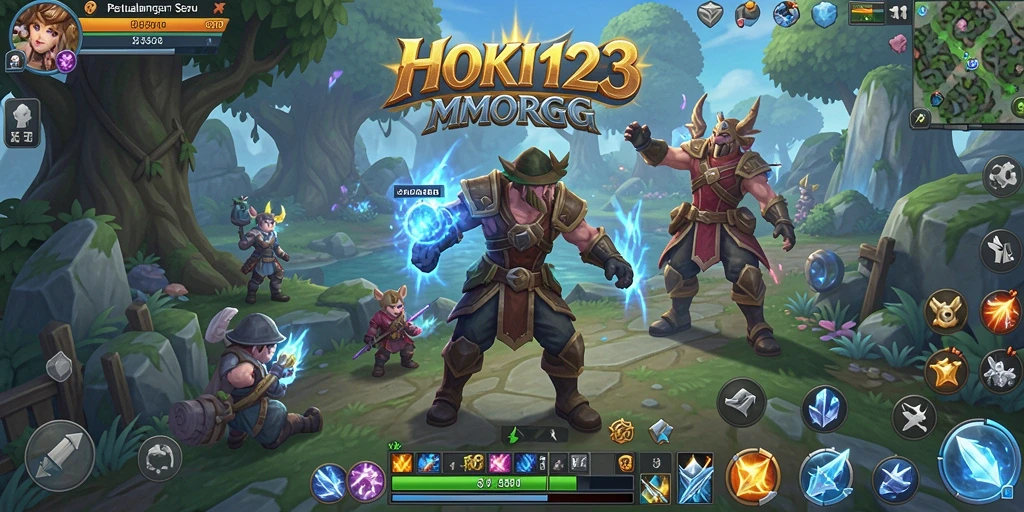 Tampilan gameplay epik HOKI123 dalam dunia MMORPG yang luas.