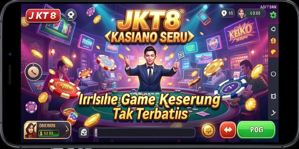 Tangkapan layar JKT8 menunjukkan berbagai permainan kasino yang seru.