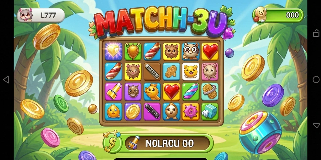Tampilan gameplay L777 yang seru dan menantang dalam genre Match-3.