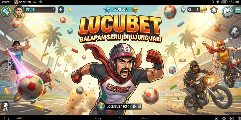 Tampilan gameplay balapan LUCUBET yang mendebarkan dan mengasyikkan.