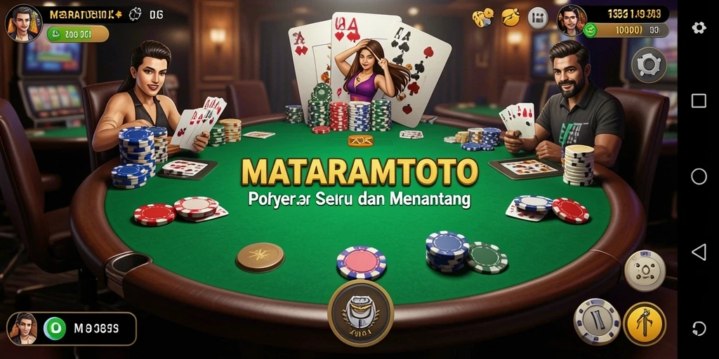 Screenshot gameplay MATARAMTOTO menampilkan keseruan permainan poker.