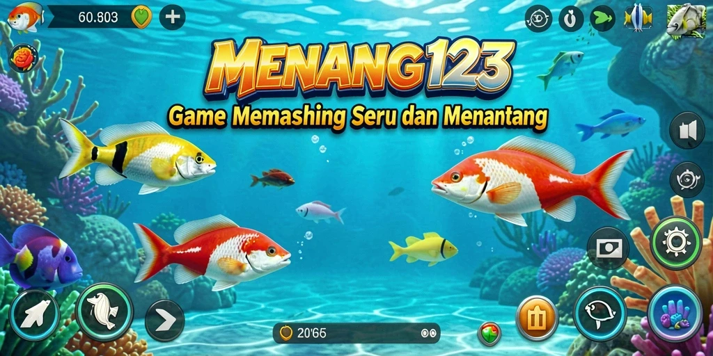 Gameplay seru MENANG123 saat memancing ikan di lokasi indah.