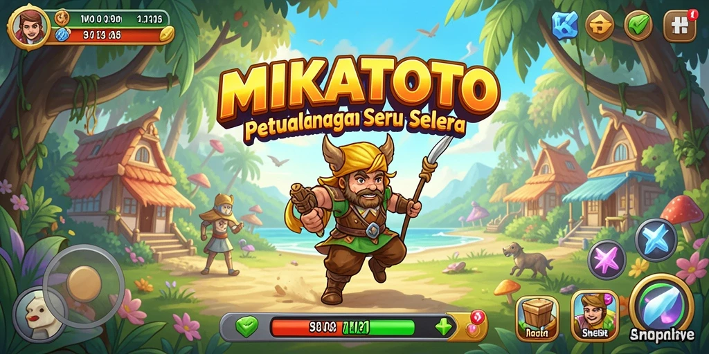 Tampilan gameplay MIKATOTO yang penuh aksi di dunia petualangan.