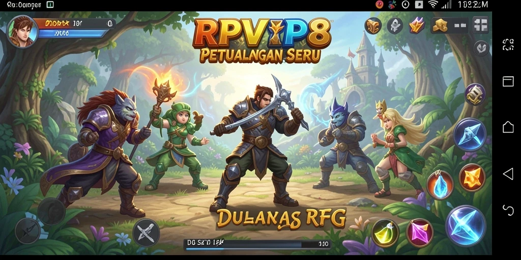 Tampilan screenshot gameplay RPVIP8 yang menampilkan pertempuran epik.