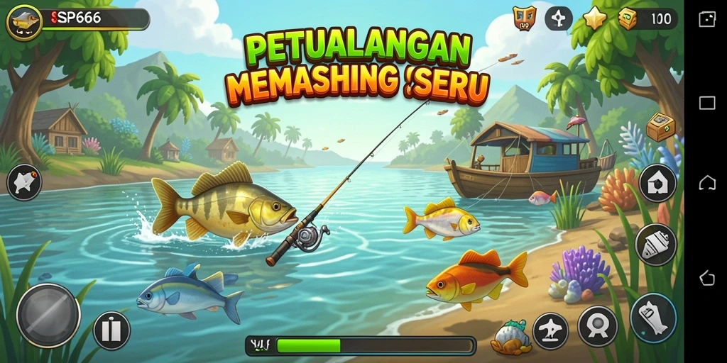 Tangkapan ikan yang memukau dalam gameplay SP666.