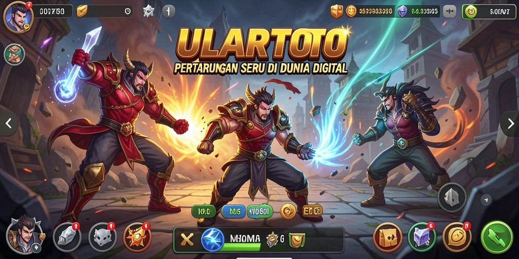 Tangkapan layar ULARTOTO menunjukkan pertarungan seru antara dua karakter.
